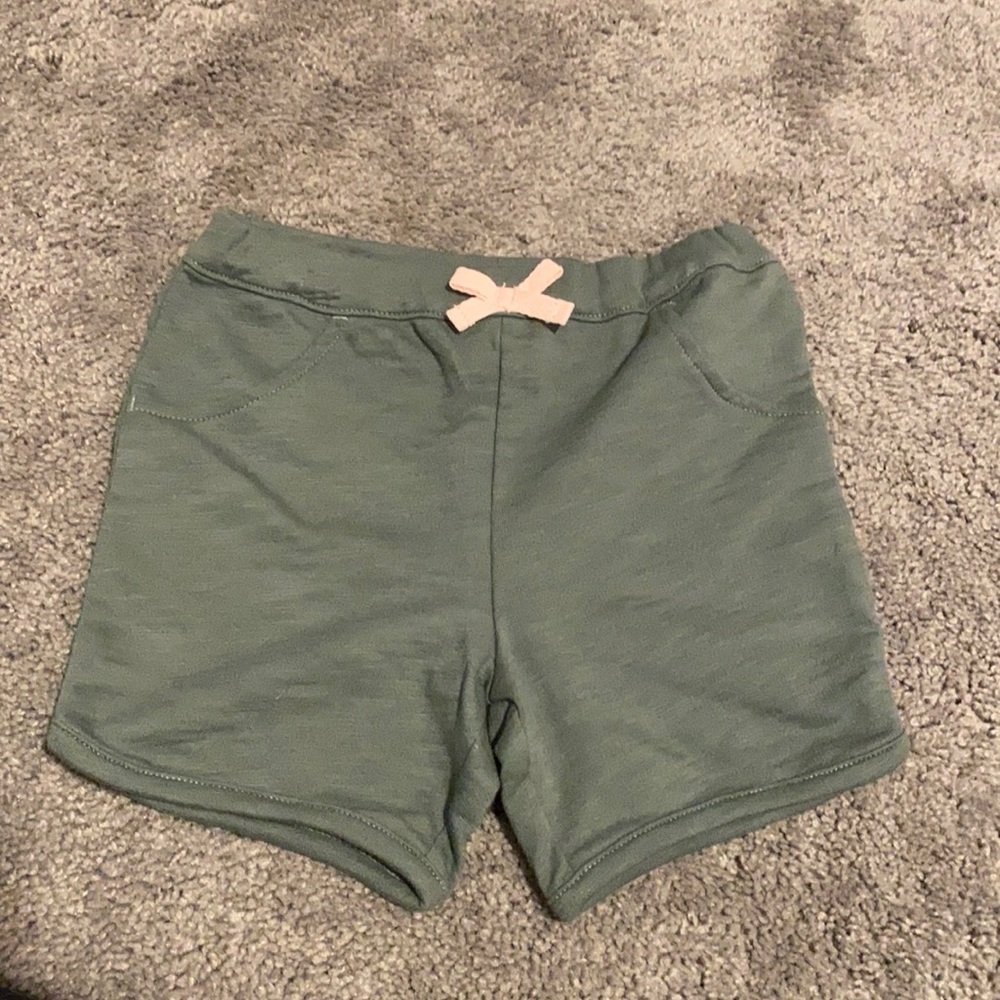 Olive green baby girl shorts